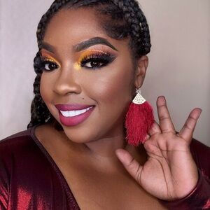 Burgundy Silk Tassel Earrings